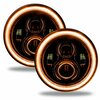 Oracle Light Sealed Beam 7 Round Black Bezel Housing Amber Halo Set Of 2 5769-005